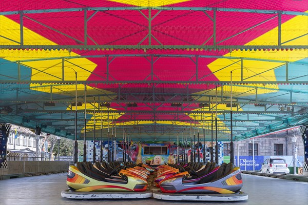 Bumper cars of a ride at the city festival