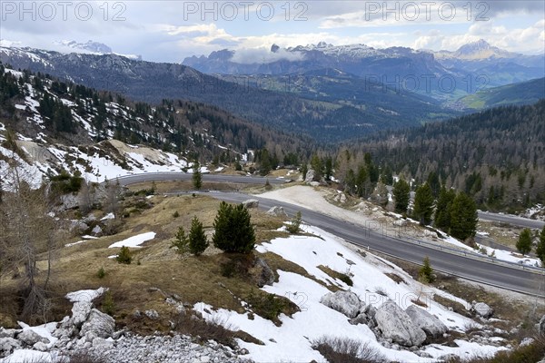 Serpentines of mountain pass in Alps