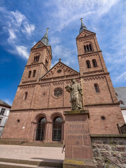 Einhard Basilica of St. Marcellinus and St. Peter with a sculpture of St. Peter the Patron Saint