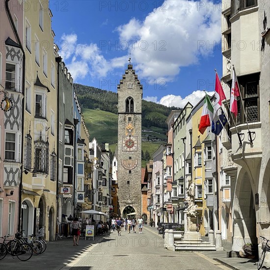 View of the Twelfth Tower in the historic new town of Sterzing