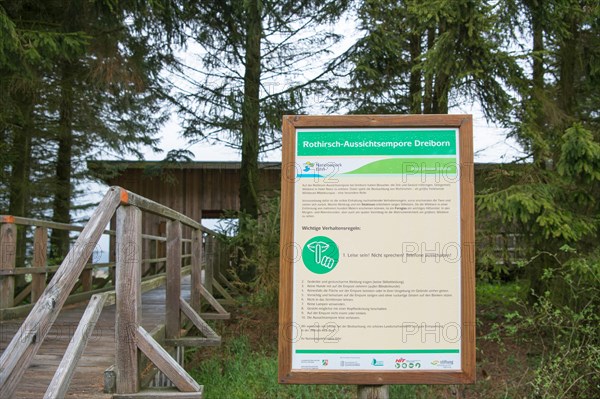 Red deer observation hut Dreiborner Hochflaeche