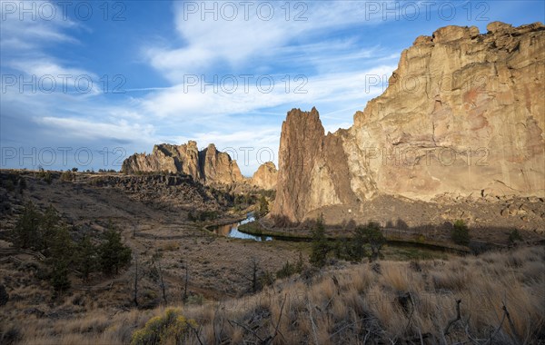 Red rock walls in the morning sun