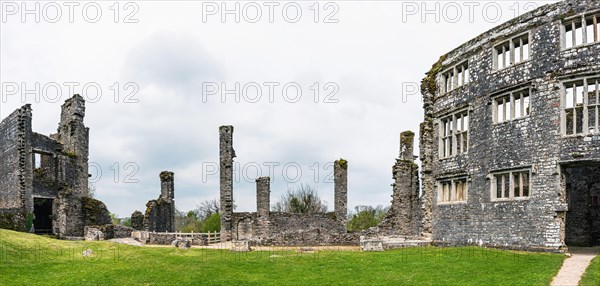 Panorama of Berry Pomeroy Castle