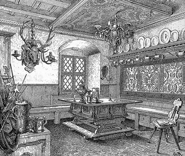 Guild Room of the Tanners and White Tanners in Wroclaw in 1870