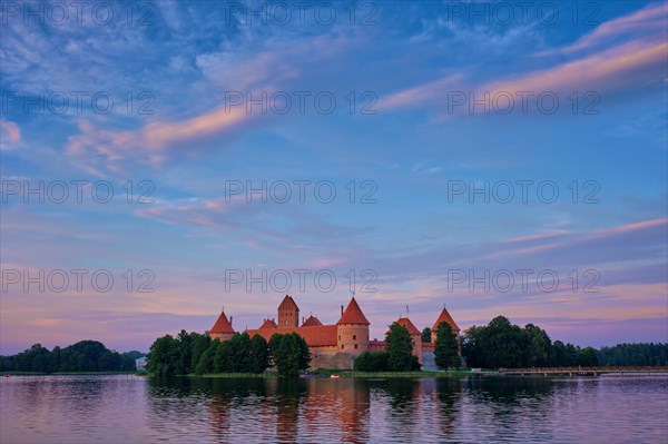 Trakai Island Castle in lake Galve