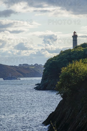 Entrance to the Bay of Brest with Phare de Sainte Anne du Portzic lighthouse