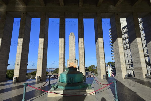 Eternal flame in the columned portal