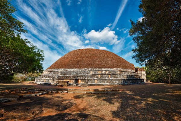 Kantaka Chetiya ancient ruined Buddhist daboga stupa in Mihintale