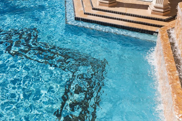 Exotic luxury swimming pool water and architecture abstract