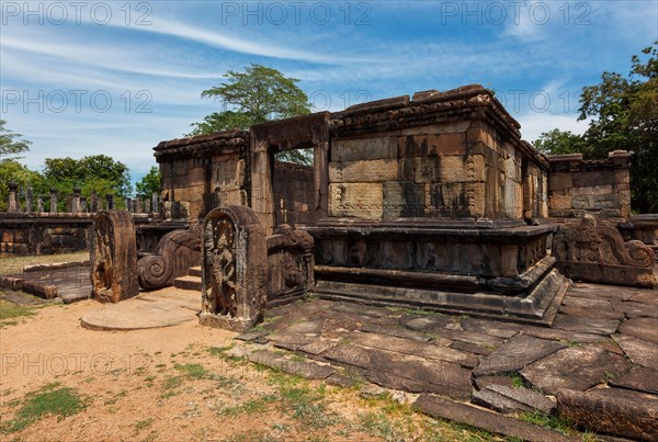 Ancient ruins in Quadrangle group in ancient city Pollonaruwa