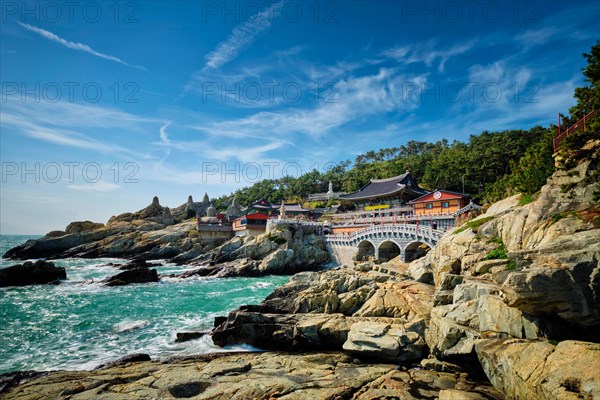 Haedong Yonggungsa Temple on sea shore. Busan