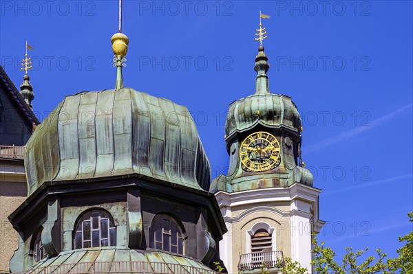 Church tower with clocks