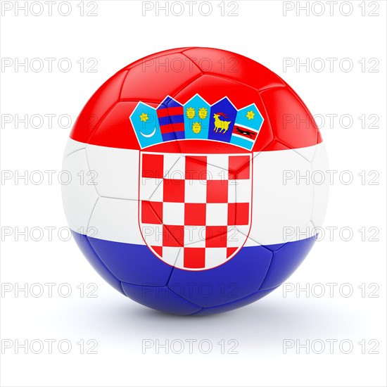 Croatia soccer football ball with Croatian flag isolated on white background