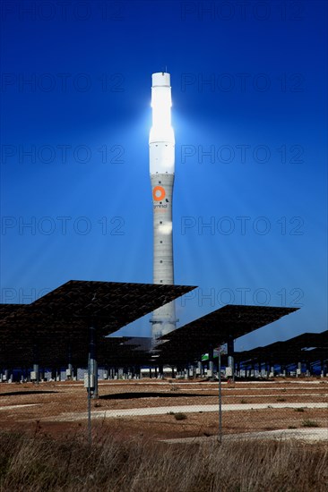 High-tech Gemasolar solar power plant in Fuentes de Andalucia near Seville