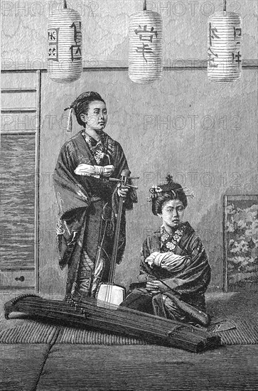 Japanese Girl with Musical Instruments