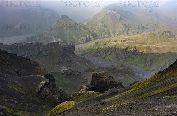 View of rugged mountain landscape