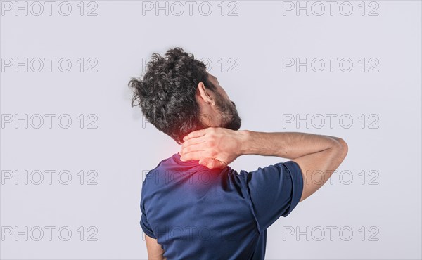 Close up of man with neck pain