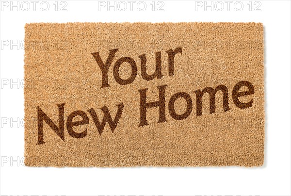 Your new home welcome mat isolated on A white background