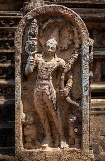 Ancient guardstone bas relief at Vatadage in Pollonnaruwa