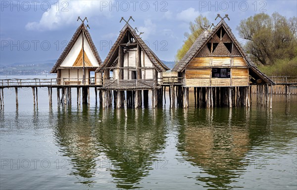 The pile village in Unteruhldingen on Lake Constance