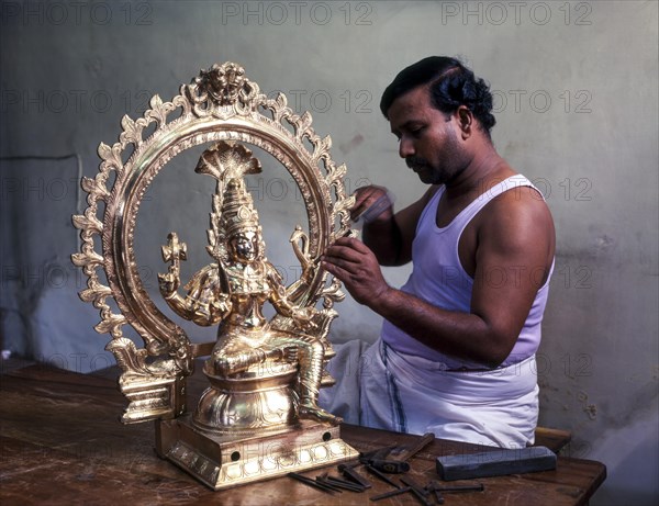 Handicraft Bronze Work at Swamimalai near Kumbakonam