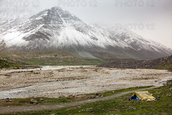 Tent in Himalayas. Lahaul Valley