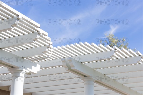 Beautiful house patio cover against the blue sky