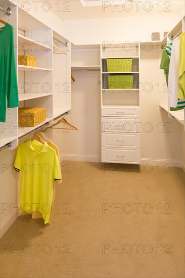 Spacious walk-in closet in home