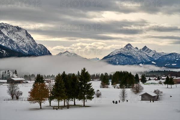 Rissbach valley with fog