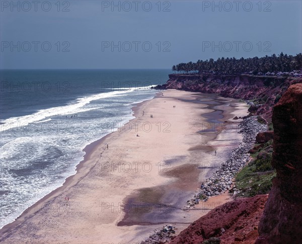 Varkala beach slanting to Arabian sea