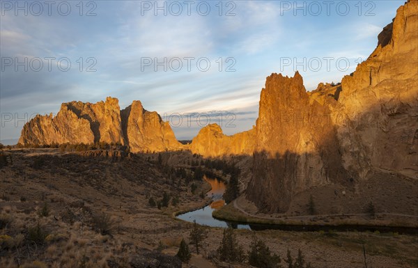 Red rock walls at sunrise