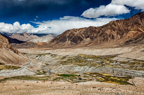 Kardung village in Himalayas mountains near Kardung La Pass