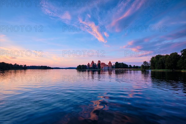 Trakai Island Castle in lake Galve