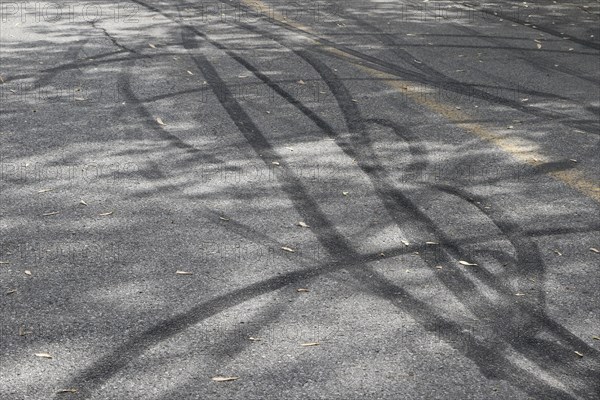 Tire prints on a country road