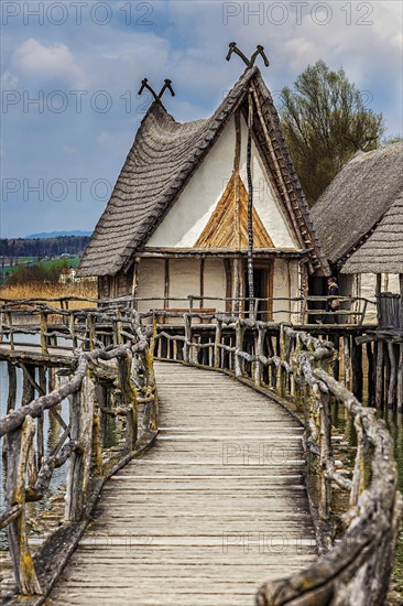 The pile dwellings in Unteruhldingen on Lake Constance