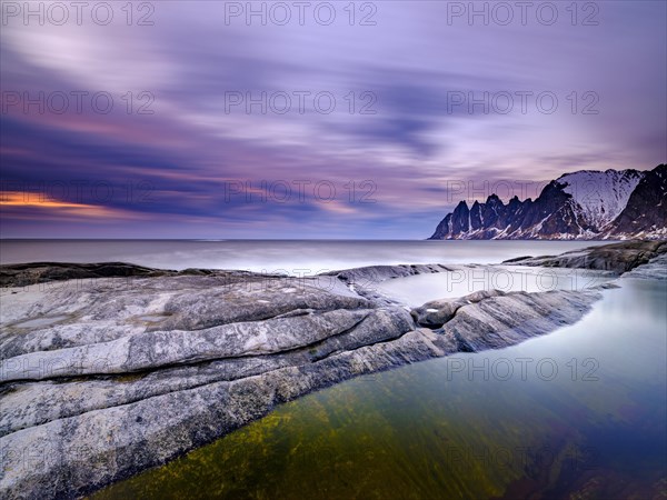 Natural pool on granite beach