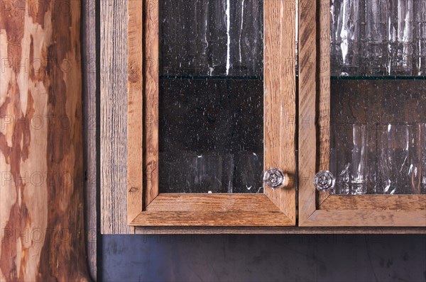 Luxurious rustic cabinet doors close up abstract