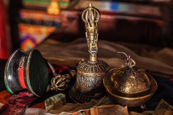 Religious bell in Diskit Gompa