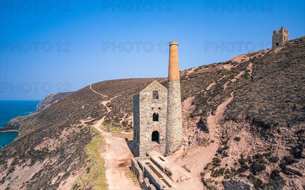 Wheal Coates Tin Mine Walk from a drone