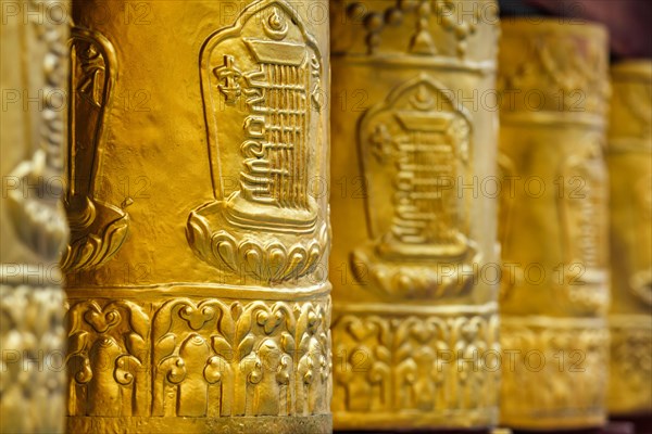 Prayer wheels in Tabo Monastery