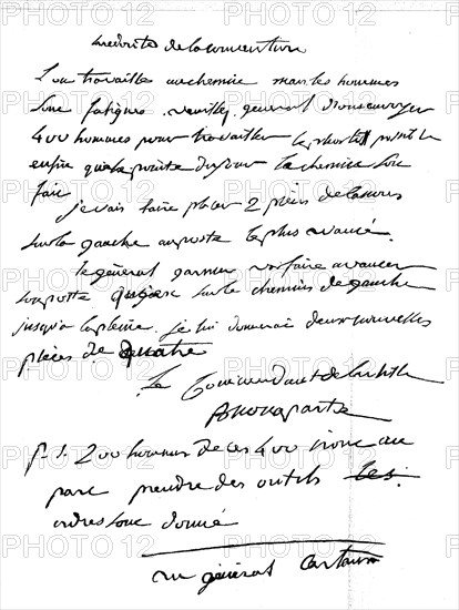 Report from Napoleon Bonaparte to Jean-Francois Carteaux