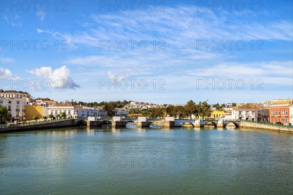 Beautiful cityscape of historic Tavira by Gilao river