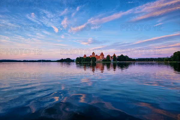 Trakai Island Castle in lake Galve