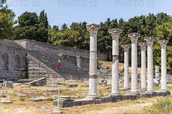 Tourist on stairs