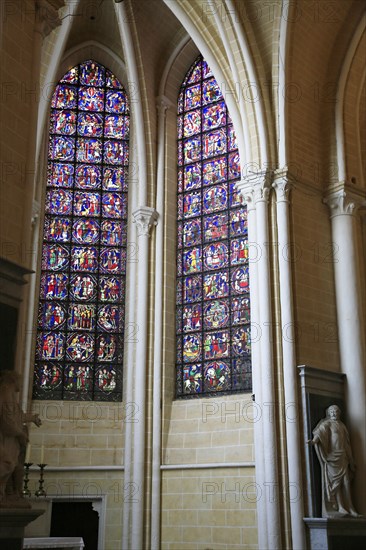 Leaded glass window in Notre Dame Cathedral of Chartres