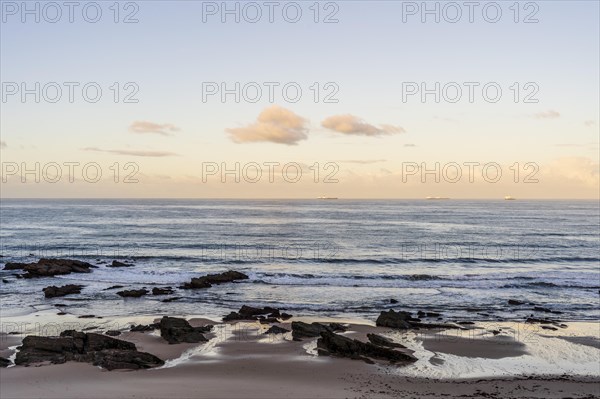 Beautiful landscape and seascape with rock formation in Samoqueira Beach