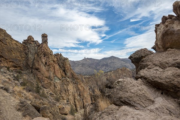 View of canyon with yellow and red rock formations