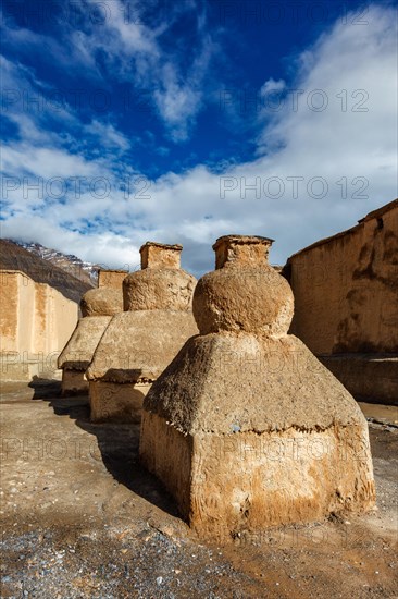 Buddhist gompas temple made of clay in Tabo village Spiti Valley