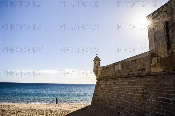 Saint James Fortress on the beach of Sesimbra