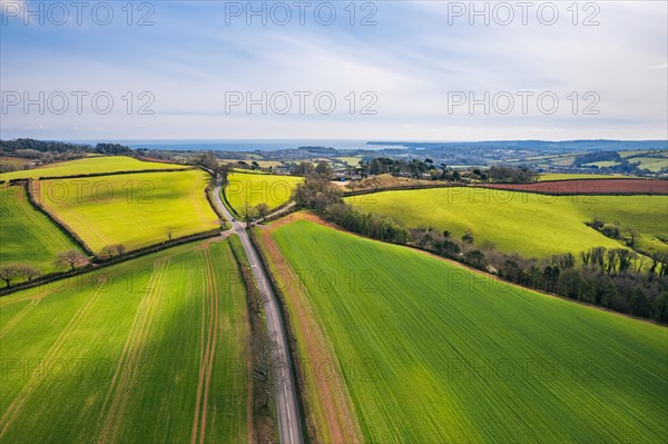Fields and Meadows over English Village